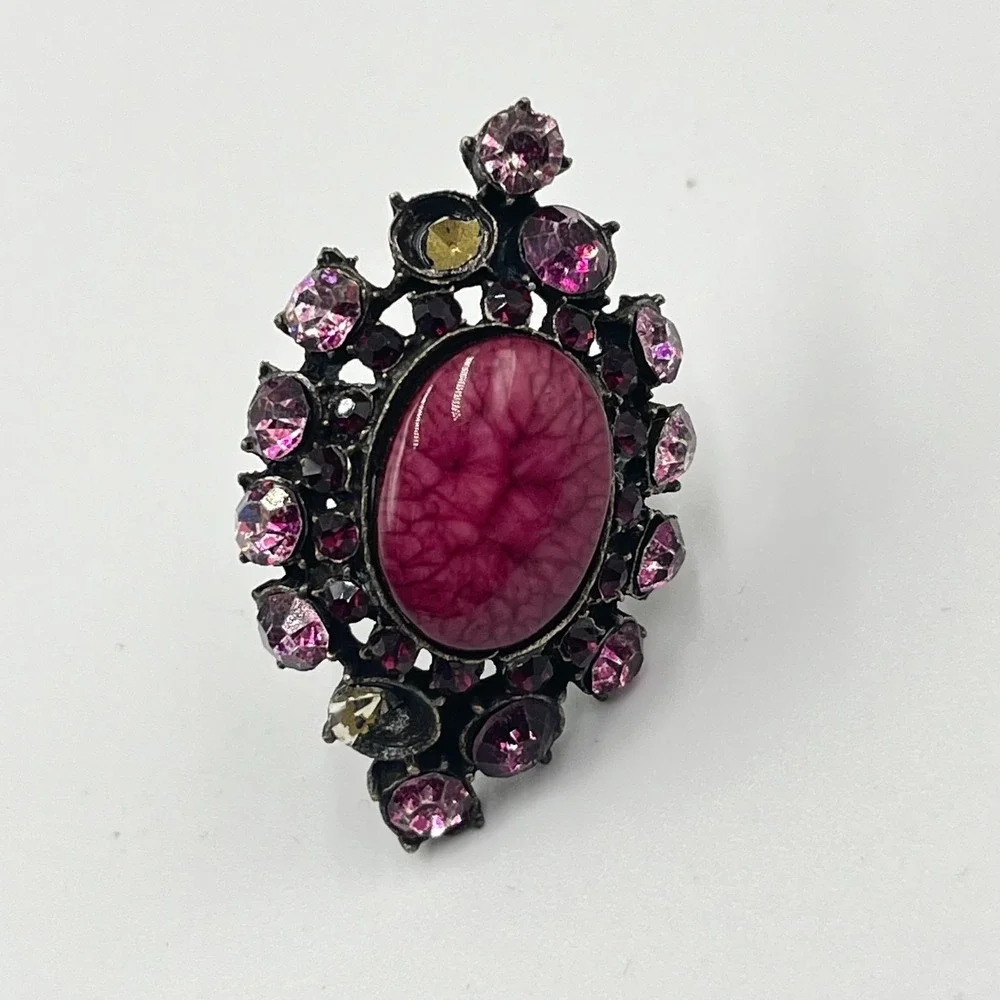Vintage‎ Statement Ring Goth Boho Dragon Eye Faux Pearl Rhinestone Set Y2K 5pc